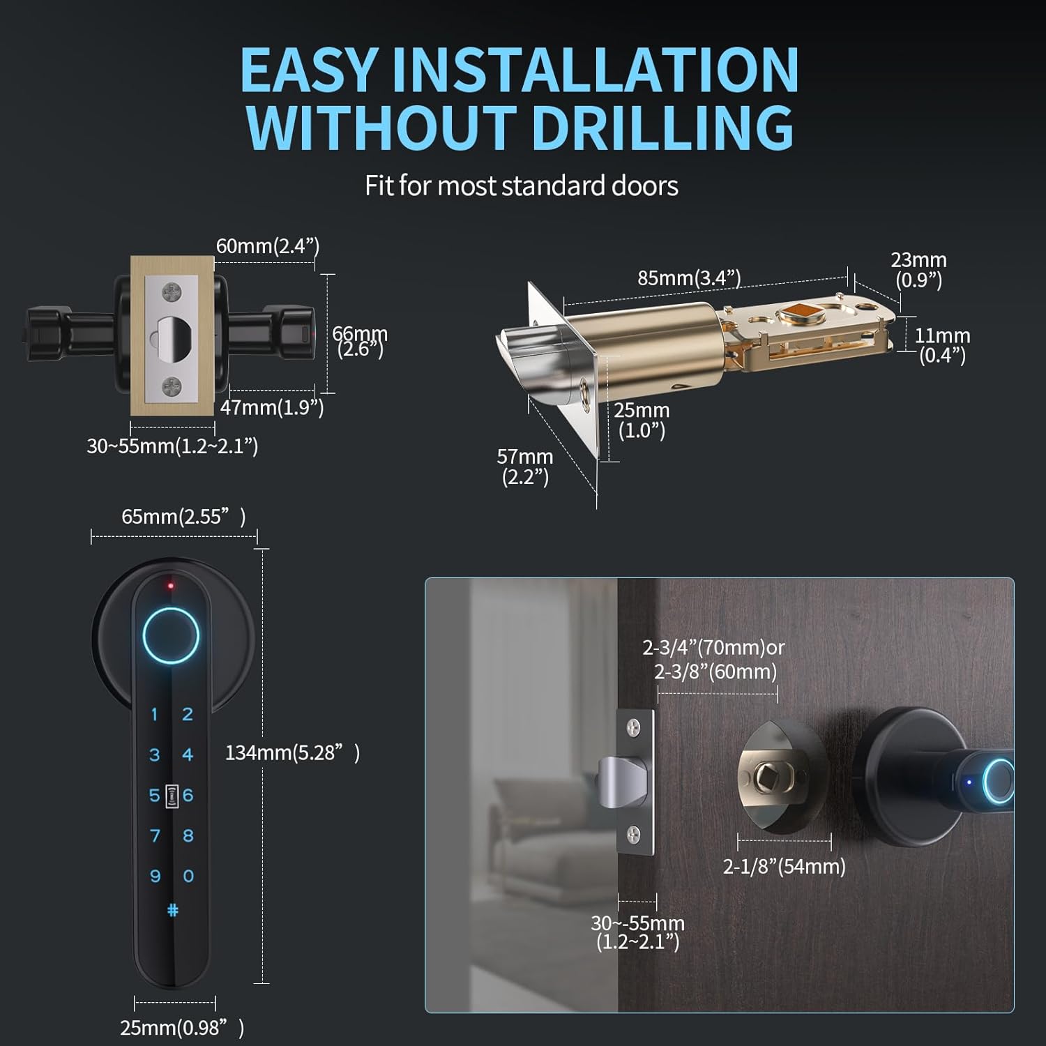 Smart door locks
                Keyless entry locks
                Home security technology 